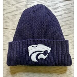 Kansas State Wildcats NCAA Purple Simple Knit Beanie Lined Winter Cap Hat Youth